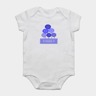 Bouquet of Purple Flowers - with quote Indicating importance of "FAMILY" Baby Bodysuit